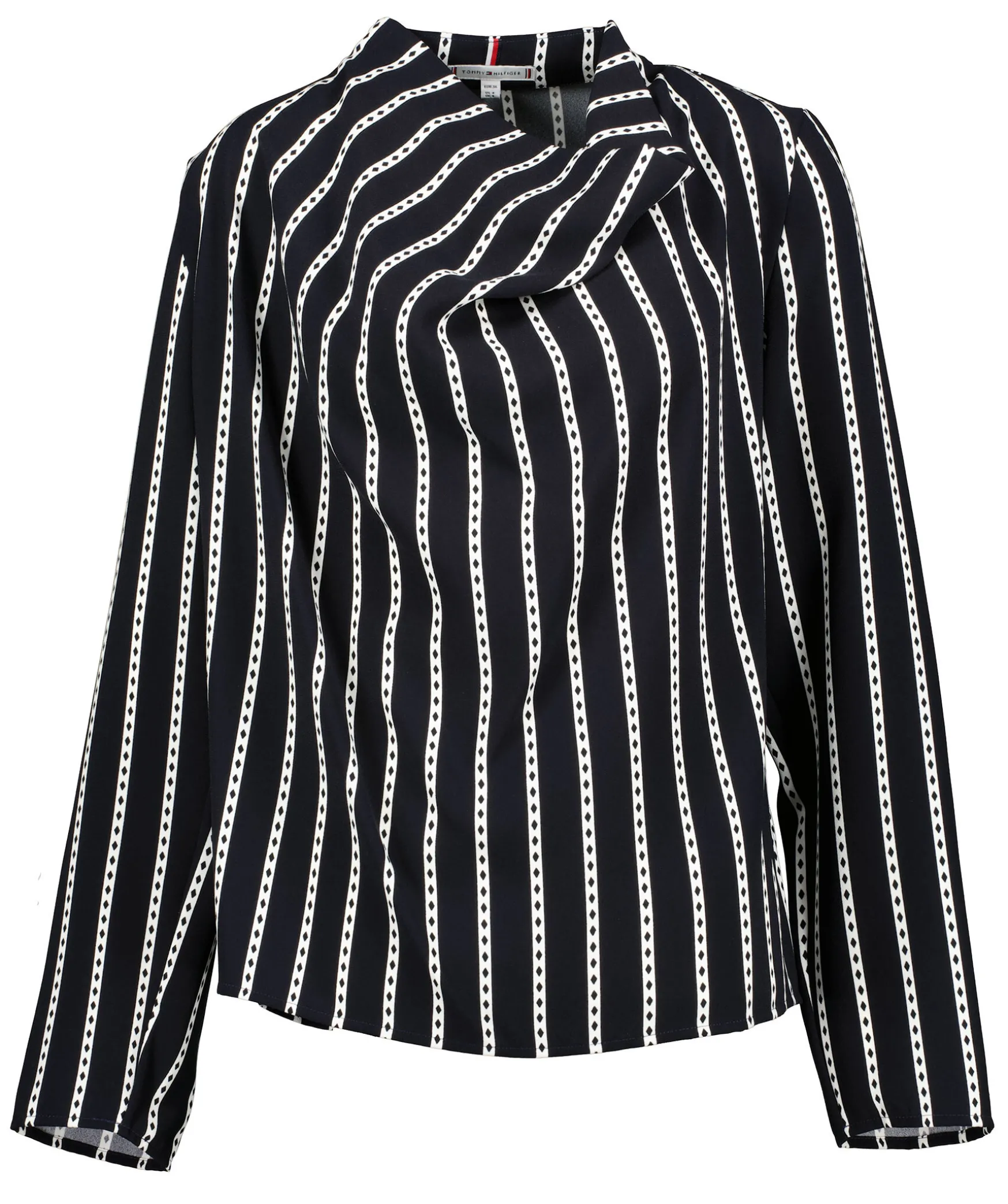 Argyle Stripe Cowl Blouse