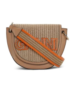 Banner Saddle Raffia Bag