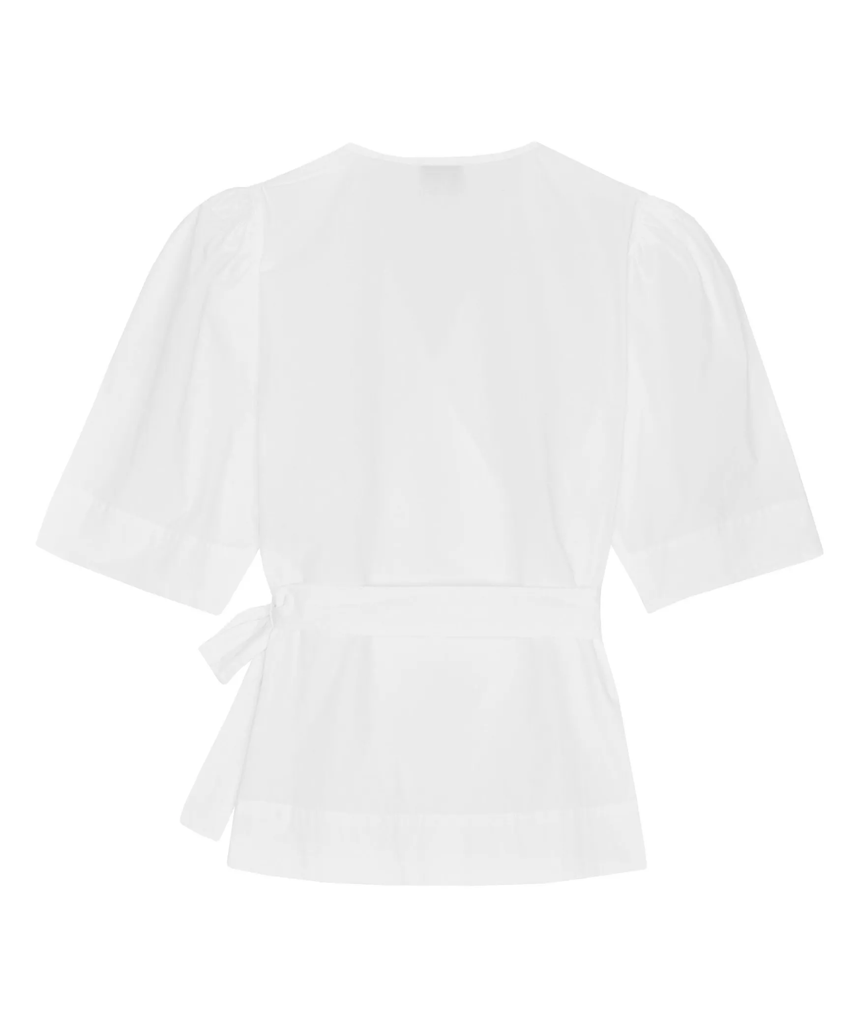 Cotton Poplin Wrap Blouse