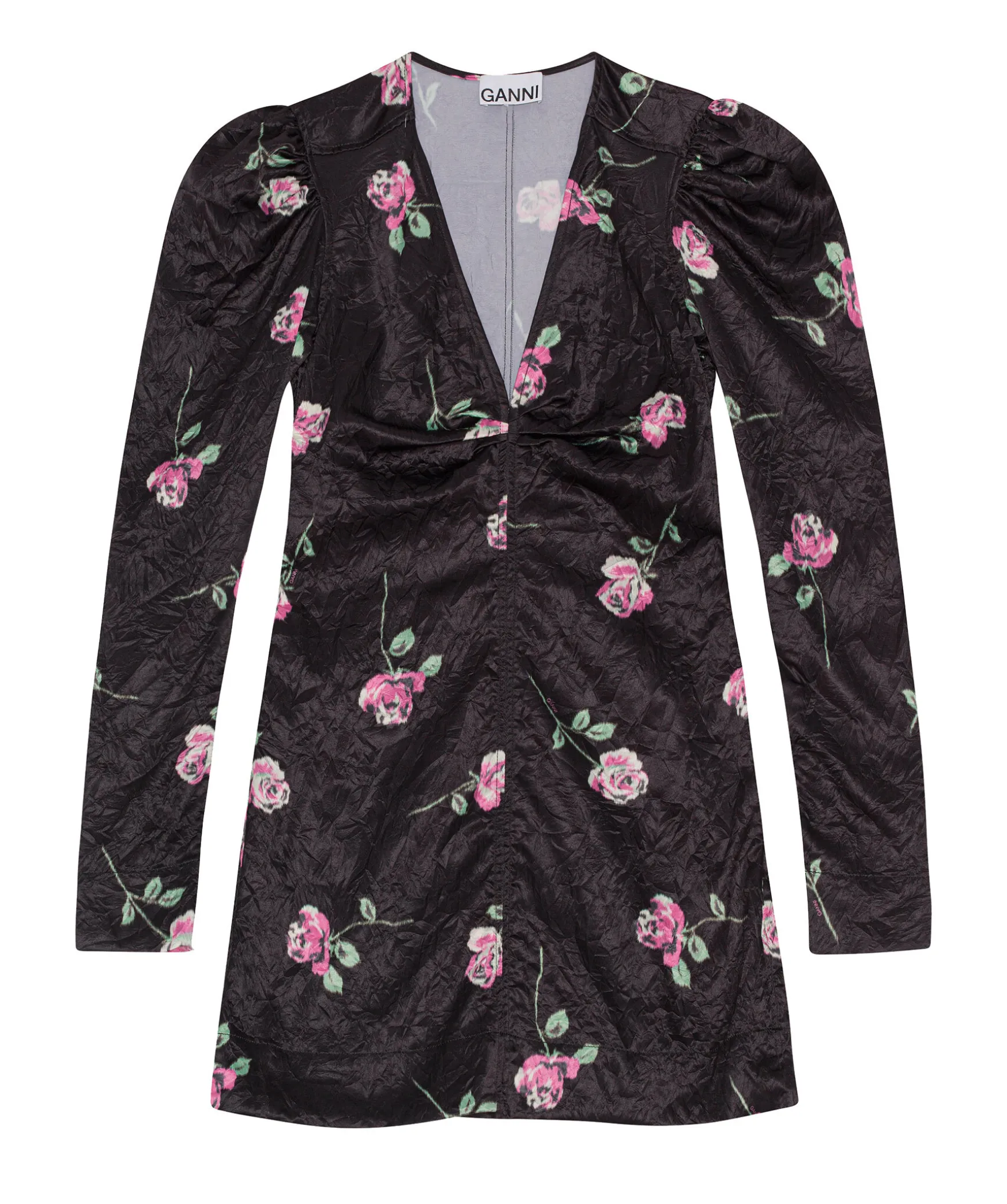 Crinkled Satin Dress