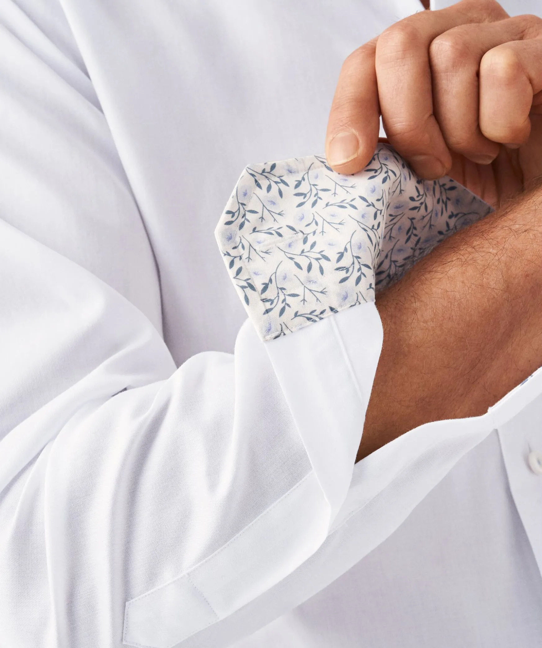 Floral Effect Twill Slim