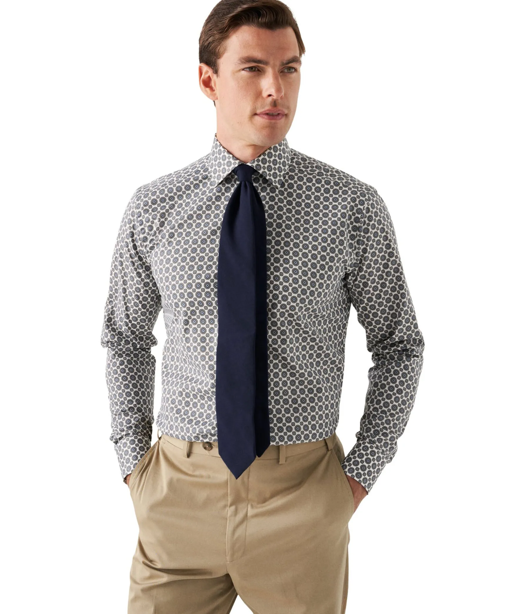 Gemoetric Print Slim Shir