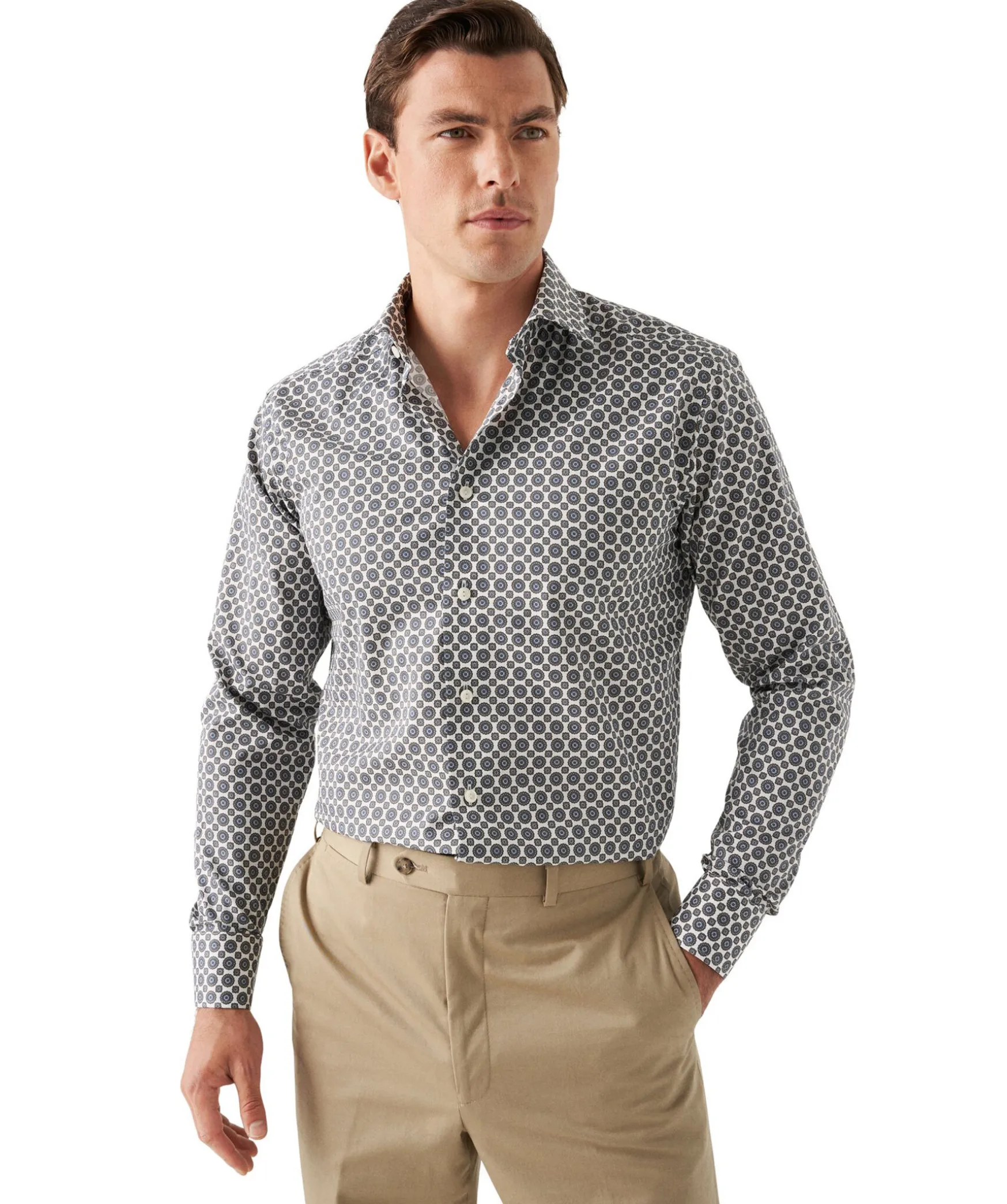 Gemoetric Print Slim Shir