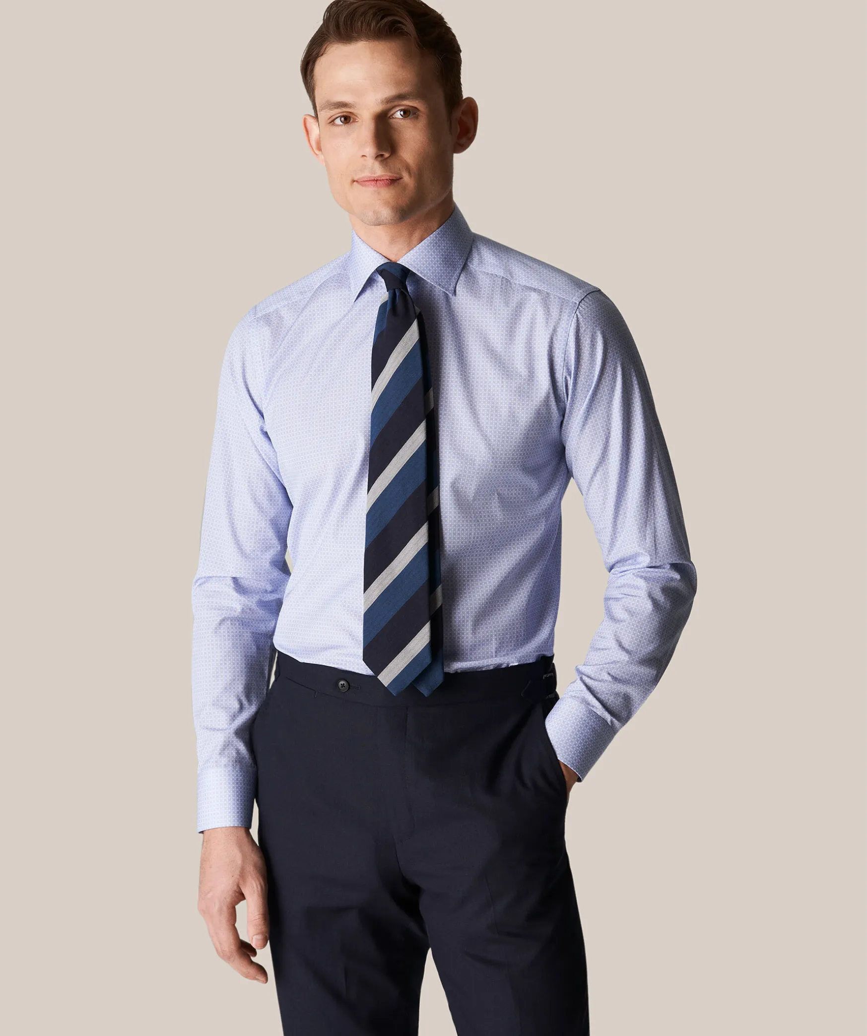 Geometric Poplin Slim