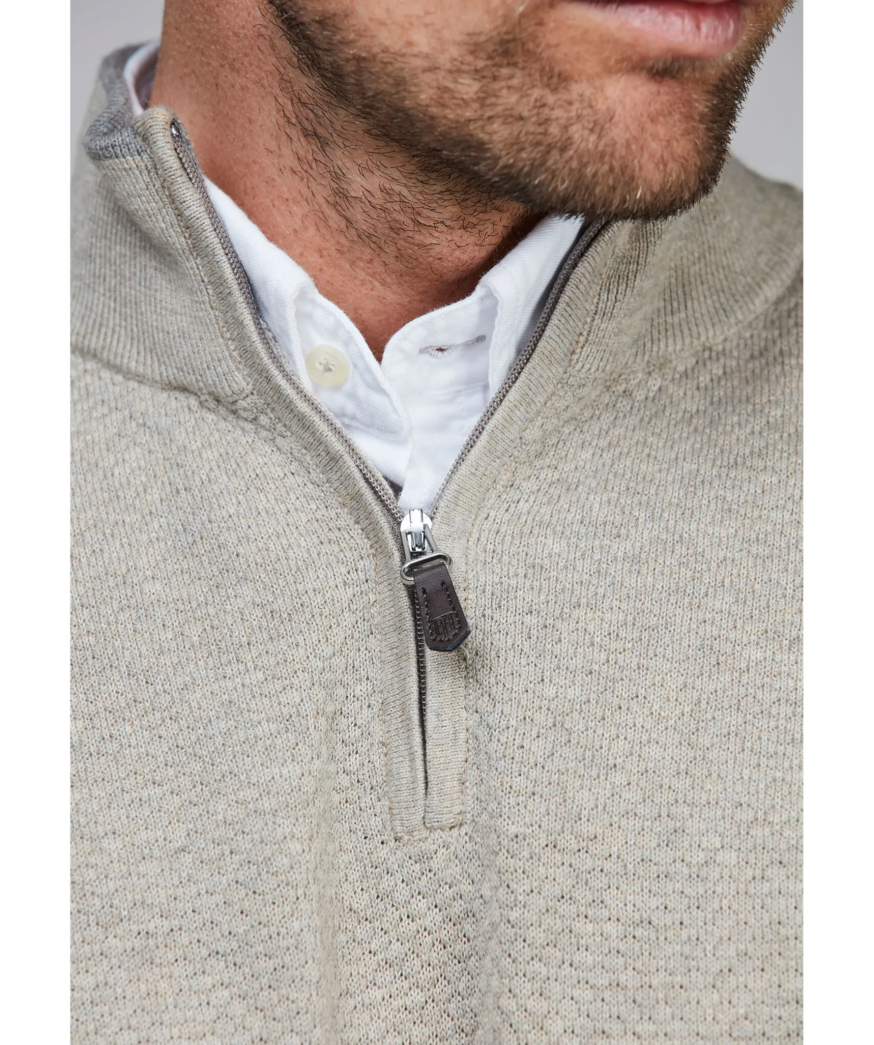 Half Zip Diamond Knit