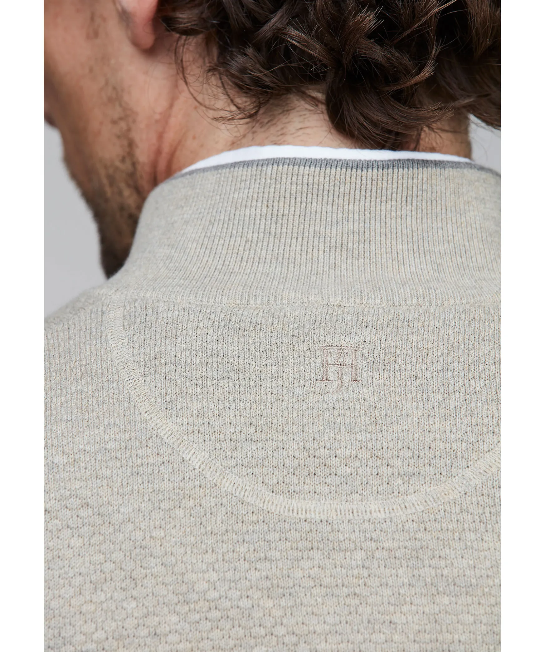 Half Zip Diamond Knit