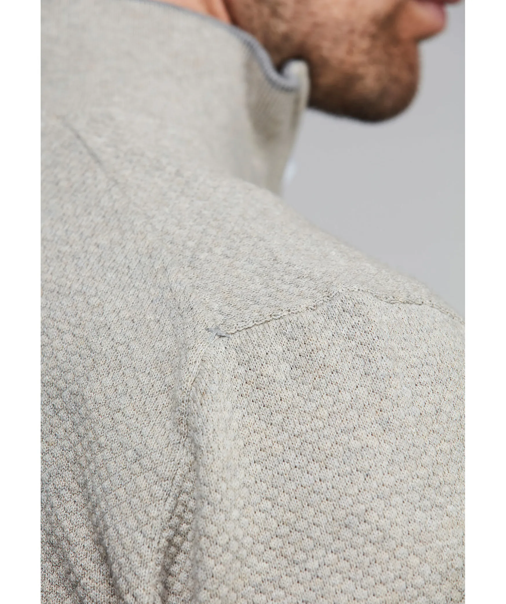 Half Zip Diamond Knit