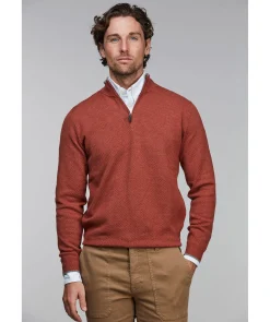 Half Zip Diamond Knit