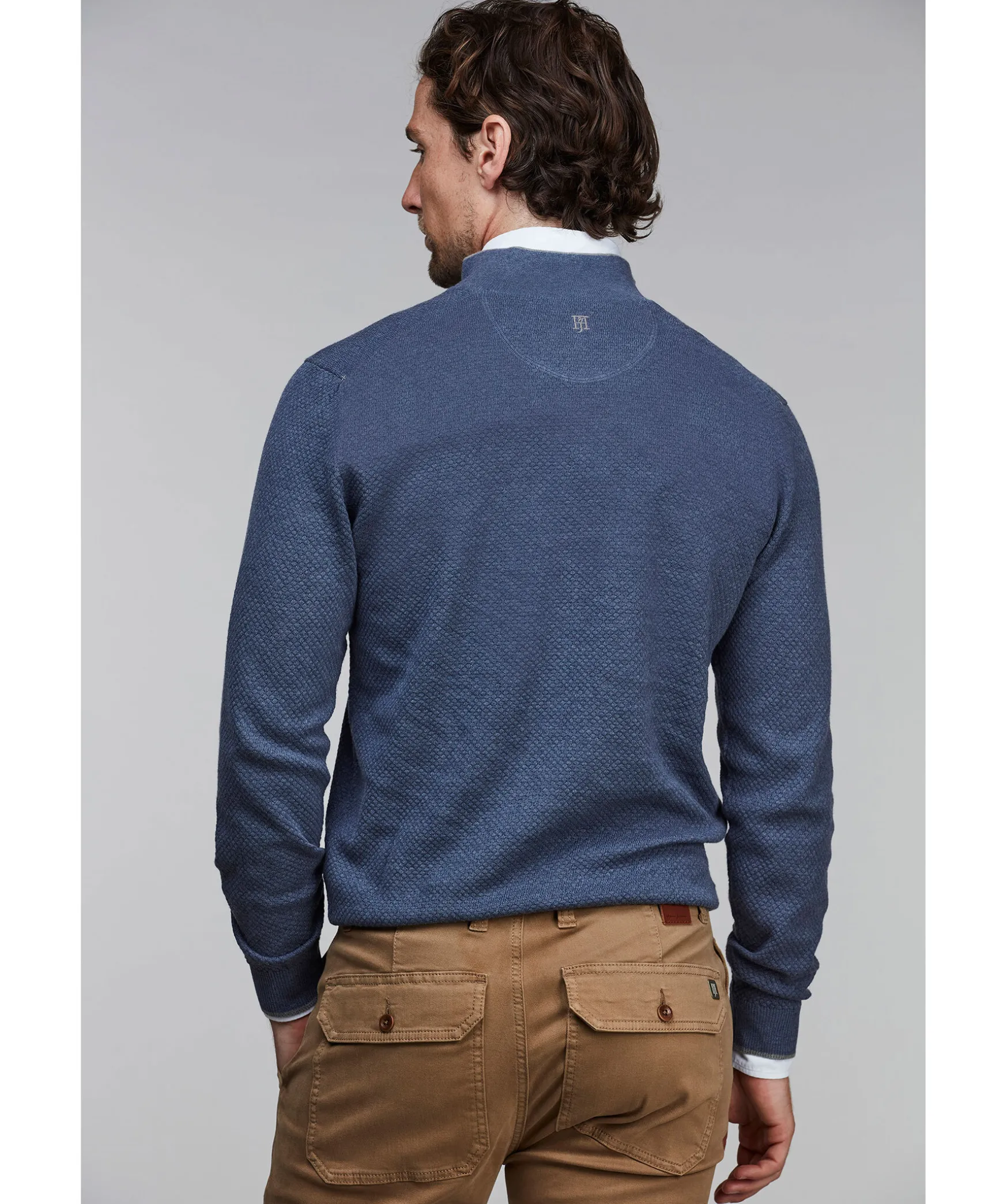 Half Zip Diamond Knit