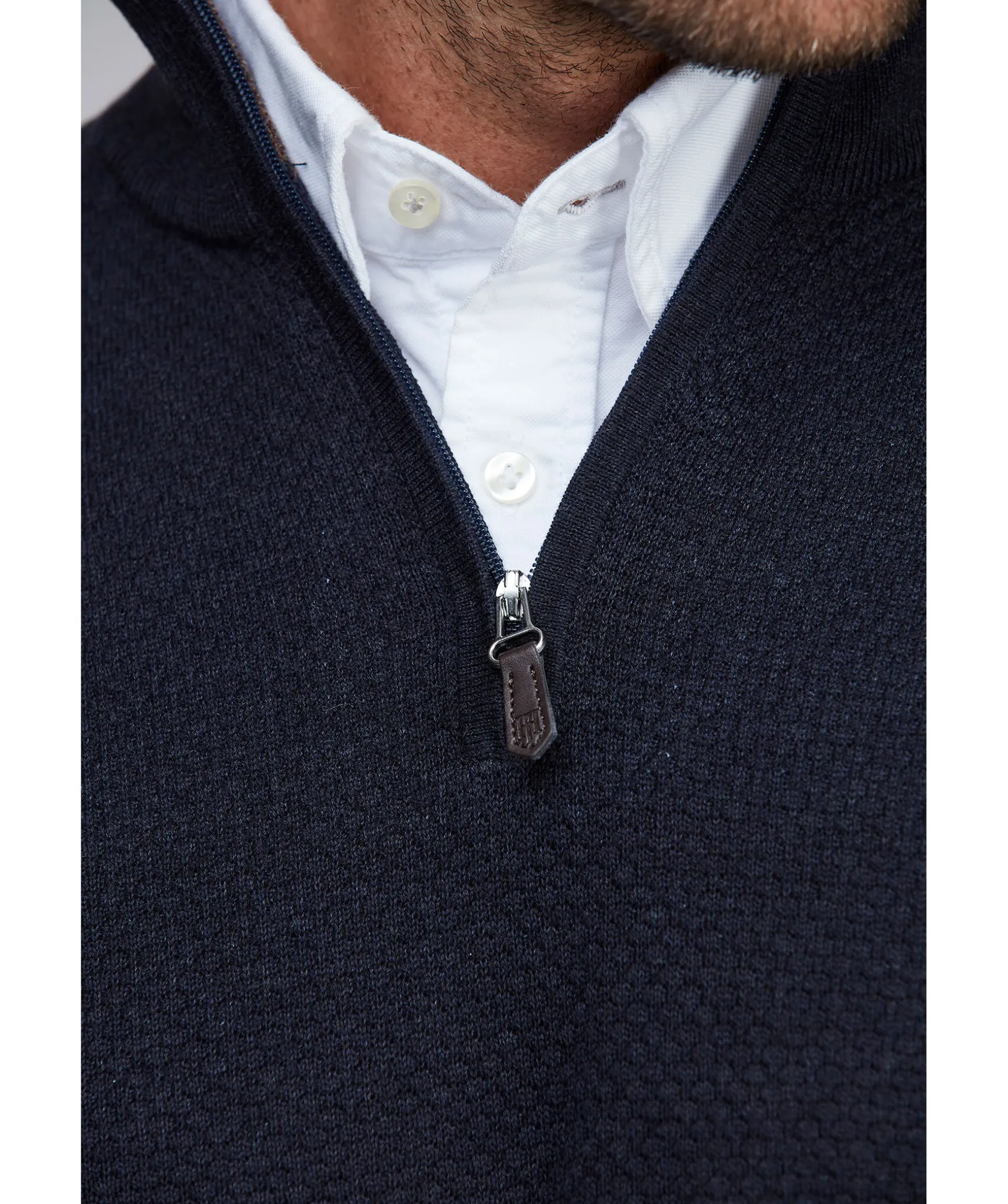 Half Zip Diamond Knit