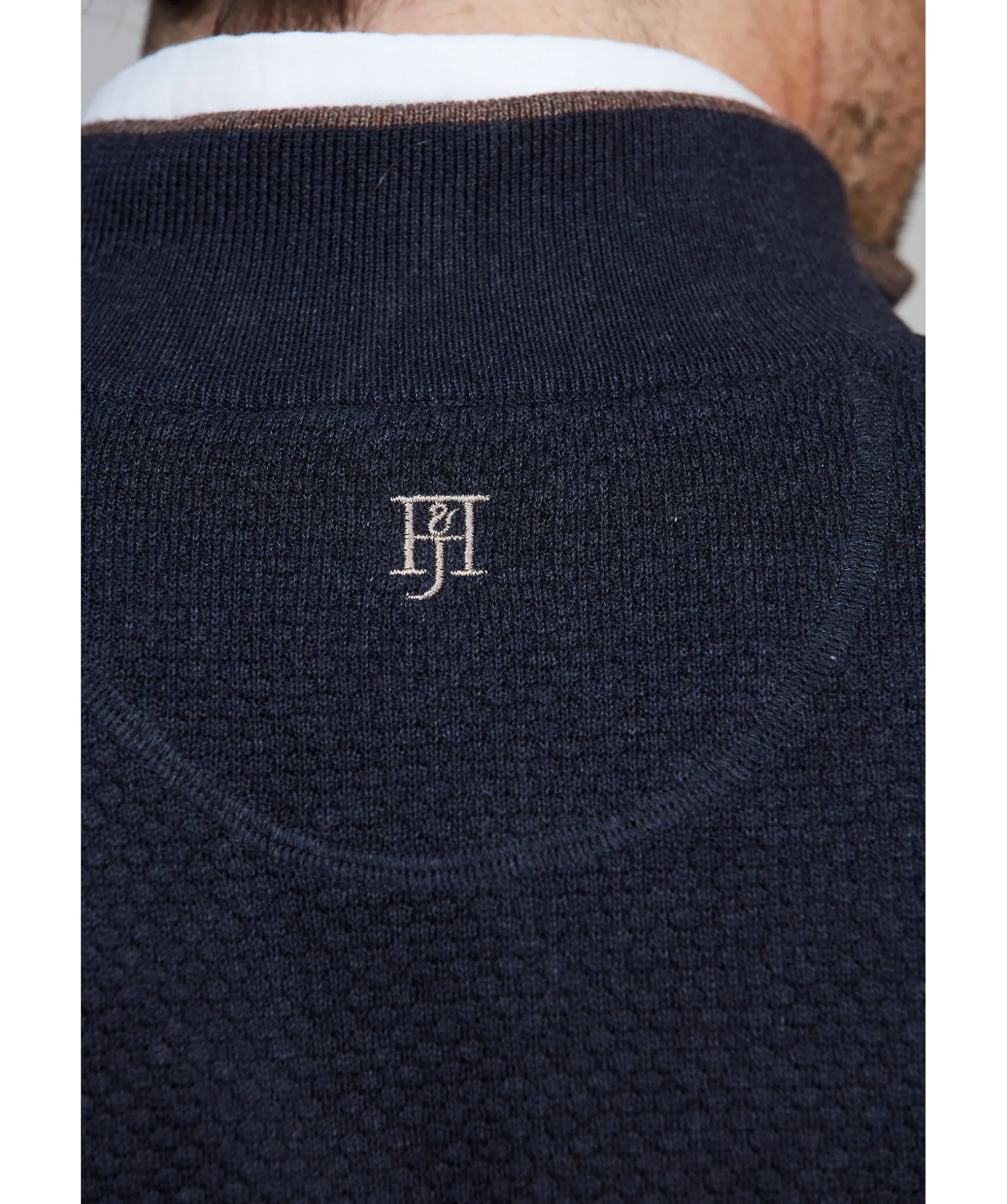 Half Zip Diamond Knit