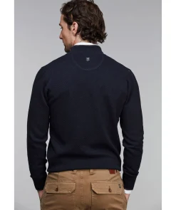 Half Zip Diamond Knit