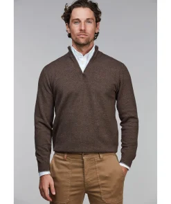 Half Zip Diamond Knit