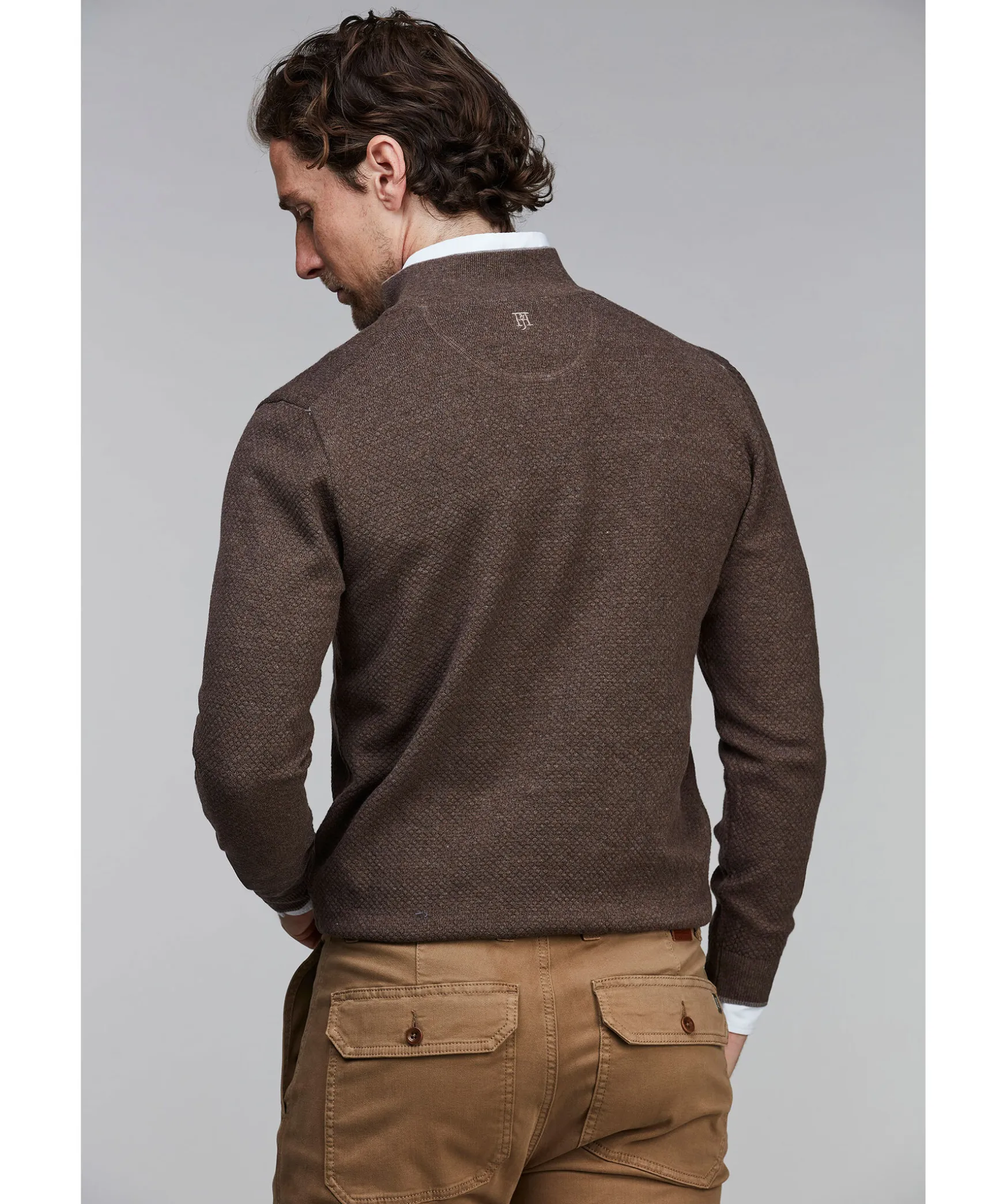 Half Zip Diamond Knit