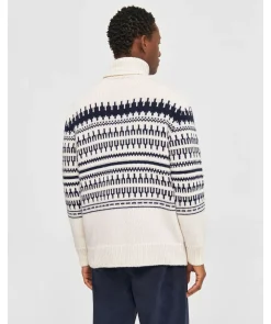 Knitted Pattern Roll Neck