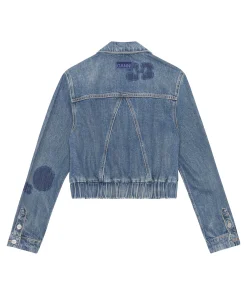 Patch Denim Bomber Jacket
