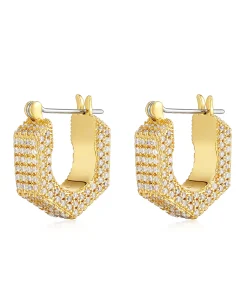 Pave Hex Bolt Huggies