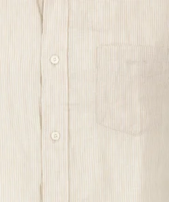 Reg Linen Stripe Ss Shirt
