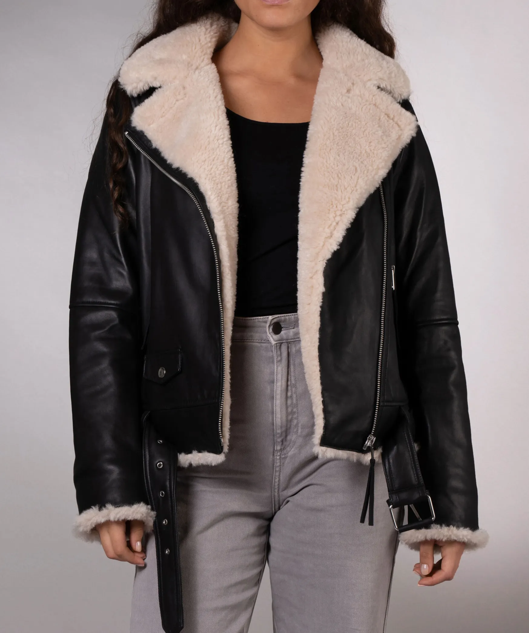 Shearling Leather Biker