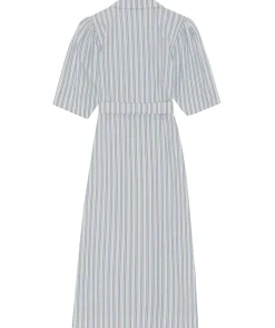 Stripe Cotton Wrap Dress