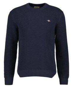 Textured Cotton C-Neck